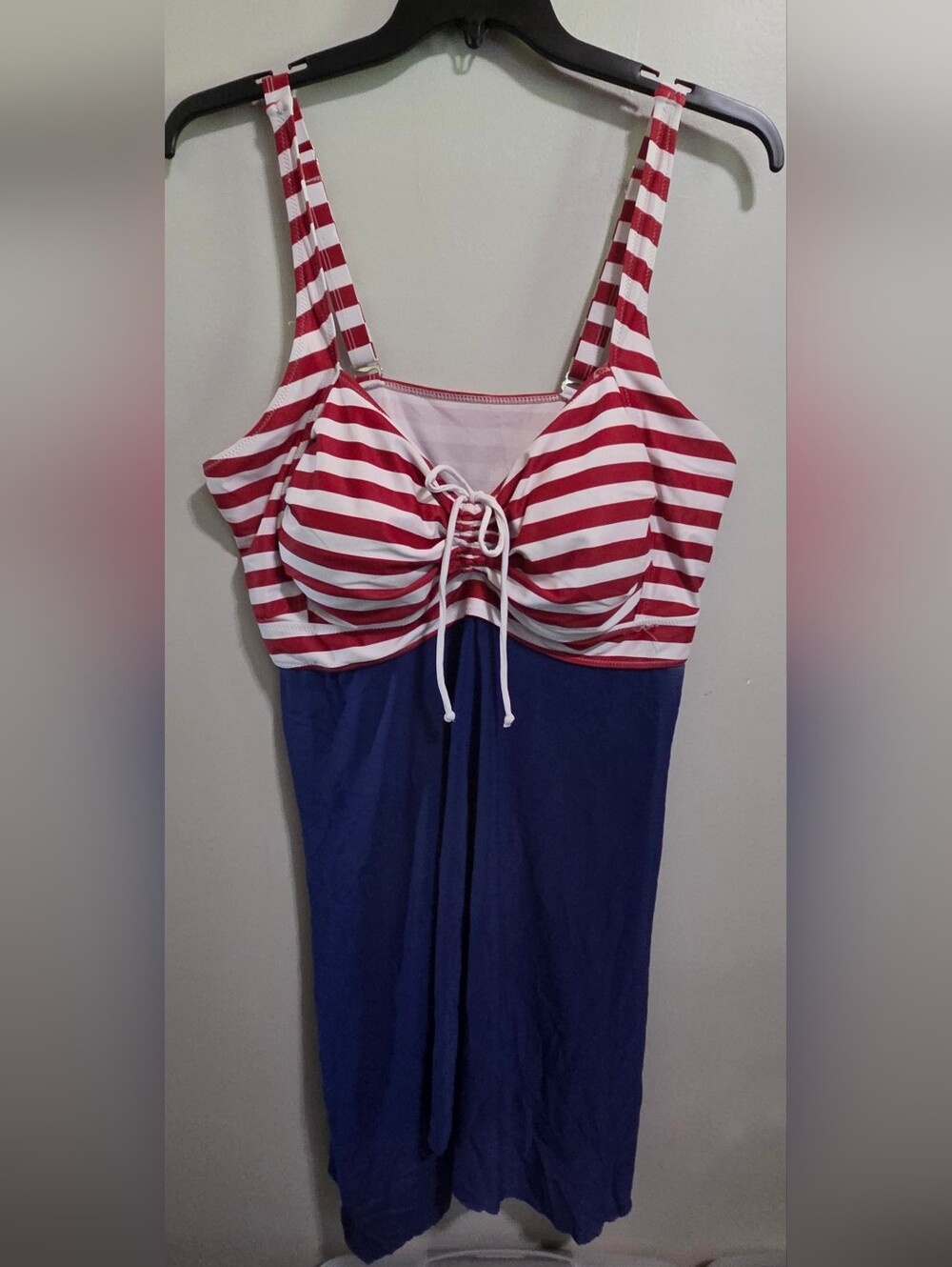 Striped Red & White Navy Swimdress